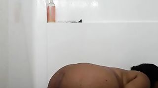 Big Booty Milf Masturbates In Shower And Forgets To Shave Hairy Pussy