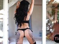 Anya Leigh Shooting in Sexy Black Lingerie