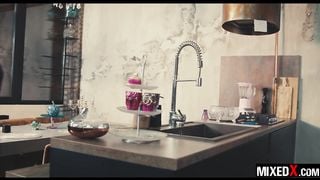 Curvy beauty blonde Christina Shine fucks monster BBC on first meating