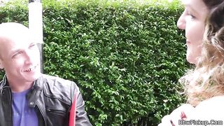 Curly BBW is seduced by a stranger