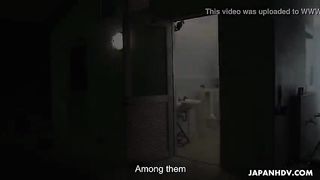 Brainwashed Asian nympho hunts for cocks in the public toilet