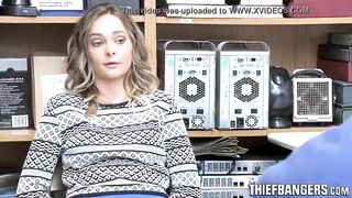 Loss Prevention Officer Fucks Blonde Rebellious Teen Thief