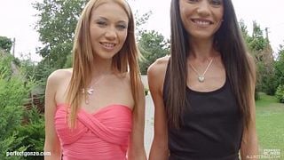 Lindsey Olsen and Nataly Gold in hot creampie threesome scene All internal