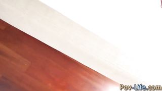 Tat teen spunked in pov