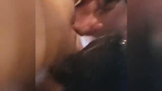 Ebony Lesbian Licks and Sucks Juicy Latina Pussy (loud moaning)POV