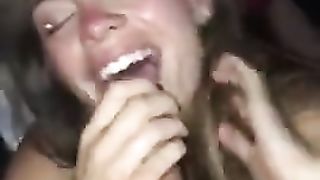 POV Amateur White Girl gives Blowjob and Swallows Cum in Tent at Festival