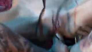 Busty blonde milf does anal in fishnet stockings