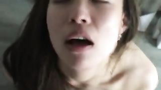 Skinny Asian Swallows Cum in Public