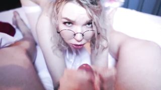 HORNY COUPLE MAKES NERDY KITTY NEKO ANAL PLAY