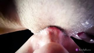 POV Closeup Licking Creamy Pussy and Clit.Real Pulsating Squirt Orgasm