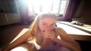 Funny Sunny Blowjob POV Cum Swallow by Codefuck
