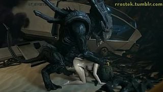 Hardcore 3D Animation Samus and Aliens Deepthroat and Vaginal
