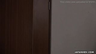 Office worker getting some juice up as her work gets boring