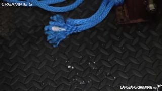 Skinny Tattooed Creampie Gangbang