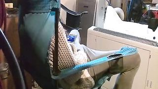 real spy cam! wife masturbating in the garage!