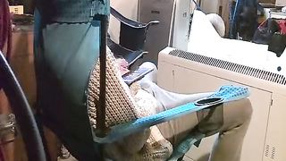 real spy cam! wife masturbating in the garage!