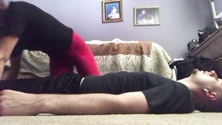 Cutie in Leggings Dry Humps him Good Femdom