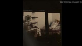 Neighbor teen watch me wank and she masturbate again