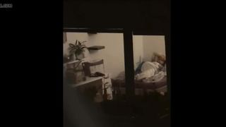 Neighbor teen watch me wank and she masturbate again