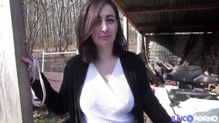 Cheating farmer's wife caught by her husband while ass-fucked