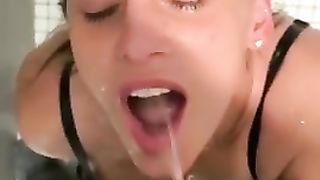 Cuban Teen Drinks my Piss in Gym Bathroom POV