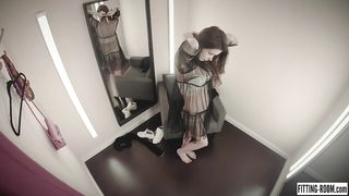 Mila Azul Show her Big Natural Tits in a Shop and Masturbates Hard