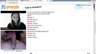 Cheating Omegle Slut Blows Kiss for Big Cock