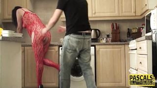 Tied up mature submissive