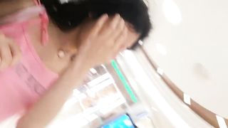 Upskirt no Panties at the Mall, Public Sex, Facial and Cumwalk!!!