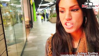 German Latina Model Teen Public Pick up in Shopping Center and Bareback