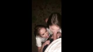 Close up Double Blowjob and Cum in two Mouth.best Double Blowjob ever