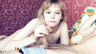 Cute Schoolgirl gives a Blowjob to a Classmate on Snapchat