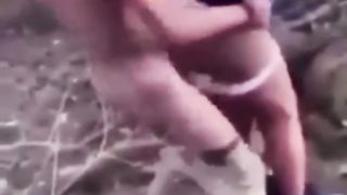 Black Male Teen Completely Pounds Ebony Teen in Woods