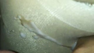 cumshot while wife is sleeping in nylon