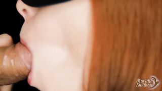 SENSUAL BLOWJOB. Sweet Young Big Boobs Slut Girl. Cum Rain Facial. Closeup.