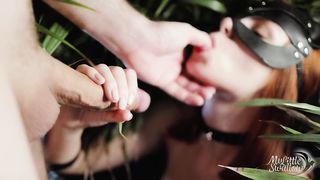 ORAL CREAMPIE IN NIGHT JUNGLE. little Thirsty Cat found her Sweet Cum-meal)