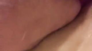 Making my husband clean out my cum filled pussy with both our cream