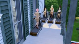 Hinata, Sakura, Ino and Tenten Fucked Doing Exercises Erotic Costume Hot Wives