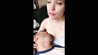 MILF Gets Double Orgasm from Breastfeeding her Husband!