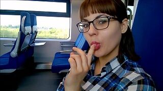 Public Blowjob in the train