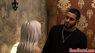 Restrained teen facefucked in BDSM hostel