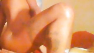 Petite Ebony Lesbian Riding Wife's Pussy