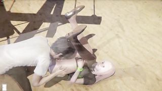 Big Tits Long legs Young School girl being played in the Park in Hentai