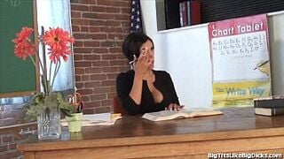 Hot Teacher Gets Titty Fucked After Class