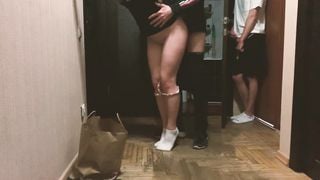 Delivery Man Cum inside me while my Husband Watching - LuvGaru