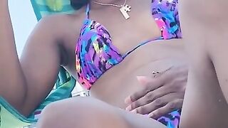 Teasing the Men around me a little Flashing my Huge Clit