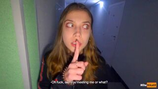 We Fucked in the Stairwell while Parents are at Home - Cum in Panties and Put them on - POV 4K