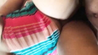 Busty Ebony MILF Gets Fucked by Lil d and make him Cum 3 Times!