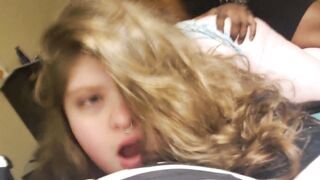 White TEEN with a HUGE Ass Loves Black Dick (Female DoggyStyle POV) Cumshot