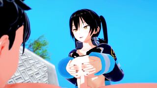 HOT SEX WITH HUGE TITS BABE TAMAKI KOTATSU (3D Hentai)